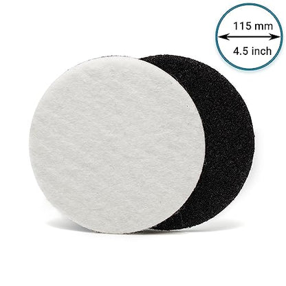 GLASS POLISH PRO Rayon Felt Polishing Pads 4.5” (115mm) - Pack of 5 | For Cerium Oxide Glass Polishing, Scratch Removal, Plastic & Headlight Restoration, Metal Polishing & Clear Coat Finishing - style: 4.5" (5 Pads)