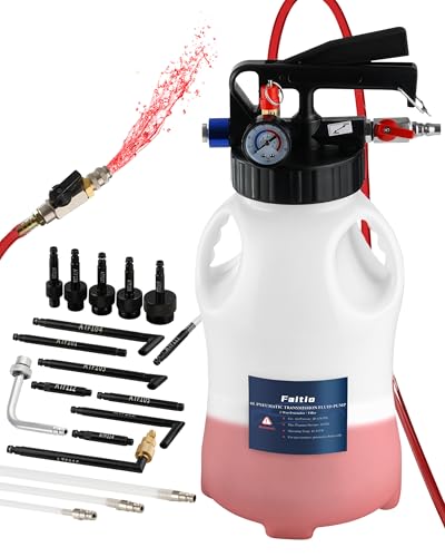 6L Transmission Fluid Pump, Pneumatic Fluid Transfer Pump w/ 15 ATF Adapters & 3 Suction Hoses, 2-Way Fluid Extractor/Dispenser for Transmission, Differential, Transfer Case & Gearbox Filling - size: 6L, Pneumatic