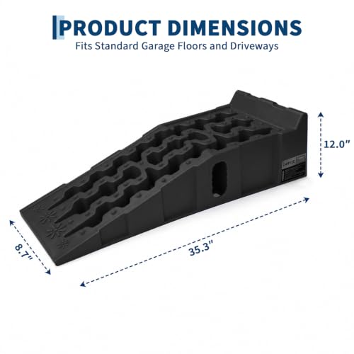 Garvee 2 Pack Low Profile Car Service Ramps, 6 t Heavy Vehicle Lift Ramps | 12000 LB Heavy Duty Vehicle Lift Ramps, 6.7" Lift Height Portable Auto Ramp for Home Garage Oil Change Maintenance Repair - size: 6T