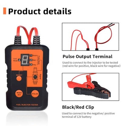 Shkalacar Fuel Injector Tester Cleaner Tool Kit, 12V Automobile Injector Tester 4 Pulse Modes Injector Tester, Simultaneously DIY Cleaning Tools, Car Injector Cleaner Controller Tool