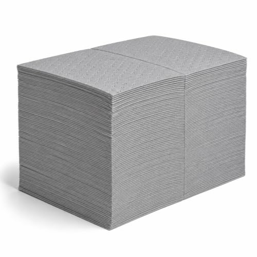 ATERET Oil Mat I Extra Strength Sorbent Lightweight Dimpled Bonded Absorbent Pad I 16" x 18" I 200 Universal Absorbing Pads I Grey - size: 1 Pack (Bag of 200)