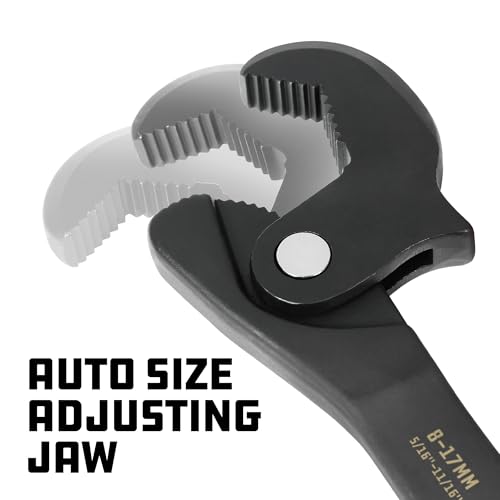Powerbuilt 8 Inch Dual Headed Self-Adjusting Wrench, Quick Auto-Adjusting Jaws for Home Auto Bike Repair, 5–17mm / 3/16"–11/16" 643158ECE - style: 8 in Dual headed
