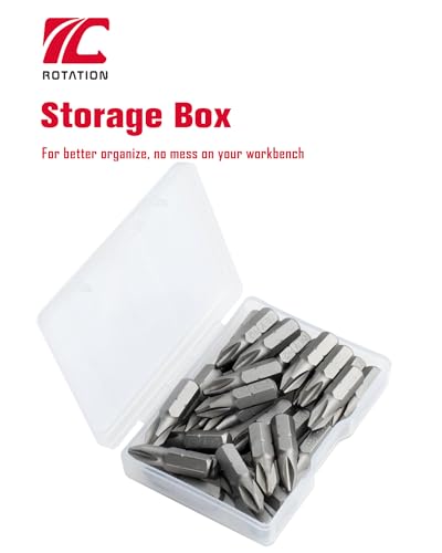 ROTATION 30pcs Phillips #2 Bit Set PH2, Impact Grade, 1/4" Hex Shank | PH2, Impact Grade, 1/4-inch Hex Shank, Chrome Vanadium Steel - color: Ph2