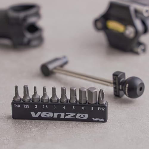 Venzo 1/4 Inch Driver Beam Torque Wrench Set - 2 to 10 Nm - Small Adjustable - Great Maintenance Tool for MTB, Mountain, Road Bike & Motorcycle - Bicycle Carbon Parts Essential Tool