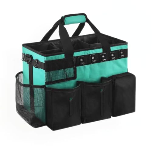 Boczif Cleaning Caddy Bag Wearable, Cleaning Caddy Supplies Organizer with Handle, Shoulder Straps & Detachable Divide, Cleaning Tool Organizers Tote Bag for Cleaners & Housekeepers (Green) - color: Green