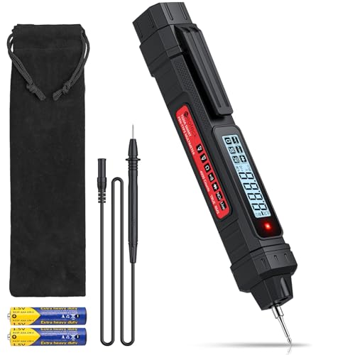 Neoteck 2 in 1 Pen Type Digital Multimeter Voltage Tester 4000 Counts Intelligent TRMS Multimeter Non-Contact Voltmeter for Testing AC/DC Voltage Resistance Continuity Capacitance Diode Live Wire - color: Black, size: 4000 Counts
