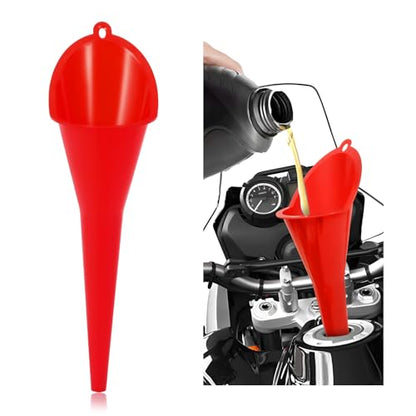 Oil Funnel, Multi-Purpose Plastic Long Neck Oil Funnel, Automotive Use Funnels for Filling Oils Lubricants Water Diesel, Kitchen Funnels for Filling Bottles Jars (Red) - color: Red, 1 PCS