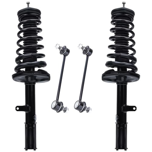 Detroit Axle - Rear 4pc Struts Kit for Toyota Camry Solara Avalon | Lexus ES300, 2 Struts & Coil Springs Assembly 2 Sway Bar Links Replacement - size: 4QS1300121/Sway Kit
