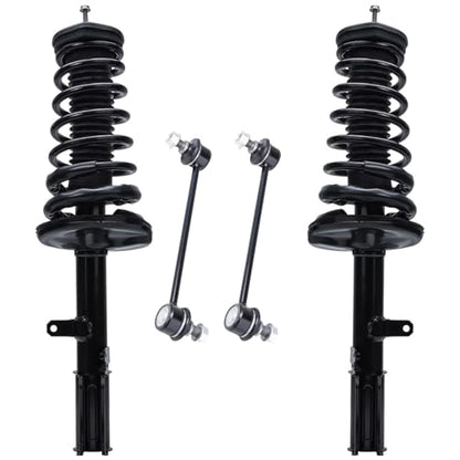 Detroit Axle - Rear 4pc Struts Kit for Toyota Camry Solara Avalon | Lexus ES300, 2 Struts & Coil Springs Assembly 2 Sway Bar Links Replacement - size: 4QS1300121/Sway Kit