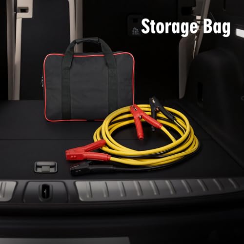 Jumper Cables Heavy Duty 1000Amp, 0 Gauge x 25 Feet Jumper Cables for Car, Truck, RV 12V Batteries Jump Starting, Carrying Bag Included