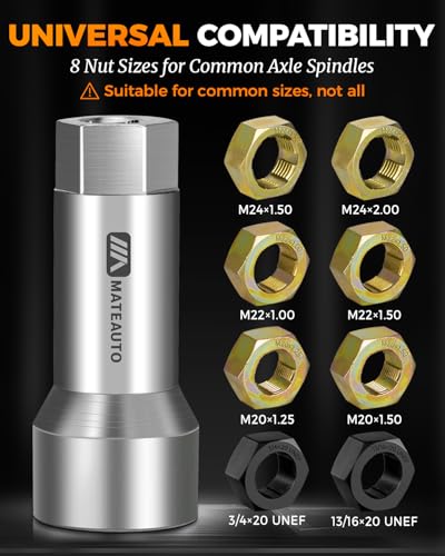 10 Piece Axle Spindle Rethreading Tool Kit | Axle Rethread Repair Kit, 8 Dies (M20 M22 M24 & 3/4" 13/16" UNEF), Extension Bar Axle Spindle Thread Chaser Set - color: 10-Piece