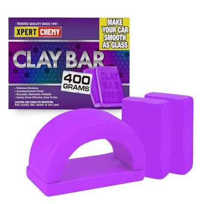 XPERTCHEMY Car Clay Bar 4 Pack 400g(4x100g), Auto Detailing Premium Grade No Scratch Magic Clay Bars Cleaner Kit with Washing and Adsorption Capacity for Car Auto SUV, RV, Truck, Purple - color: purple