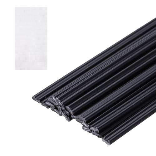 MECCANIXITY 10pcs Plastic Welding Rods, 8 Inch PP Welding Repair Strips Welder Rods with Reinforcing Mesh for Car Bumpers, Kayak Repair, Plastic Welder, Black - color: Black, size: 20cm