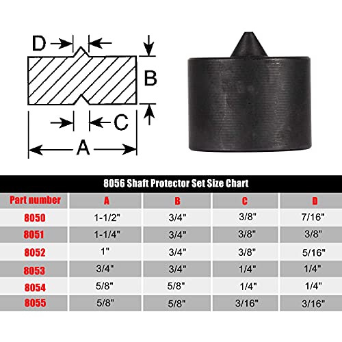 8056 Shaft Protector Set For Use With 'Grip-O-Matic' pullers or Push-Pullers, 6 pcs Replace for OTC 8056