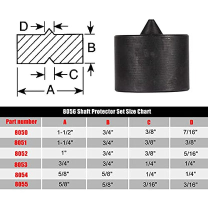 8056 Shaft Protector Set For Use With 'Grip-O-Matic' pullers or Push-Pullers, 6 pcs Replace for OTC 8056