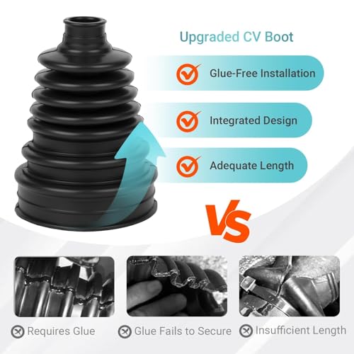 2PCS CV Boot Repair Kit with Expander Tool and Clamps, Heavy Duty Neoprene CV Axle Boot Replacement for Most Cars, Universal CV Joint Boot Kit, Dustproof and Waterproof