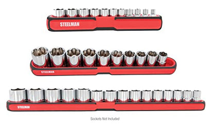 Steelman 3-Piece Magnetic Socket Storage and Parts Accessory Tray Set, Small (6-Inch), Medium (12-Inch), and Large (18-Inch) (75108) - size: 3-pcs Small(6-Inch) Medium(12-Inch) Large(18-Inch)