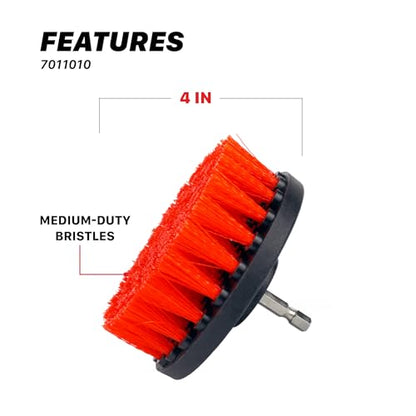 Maxshine 2", 4", & 5" M8 Medium-Duty Upholstery Carpet Brush with Drill Attachment Set – Power Scrubber Attachment for Car Detailing – Removes Grime, Stains & Spots from Fabric, Seats & Carpets - size: Medium-Duty Set
