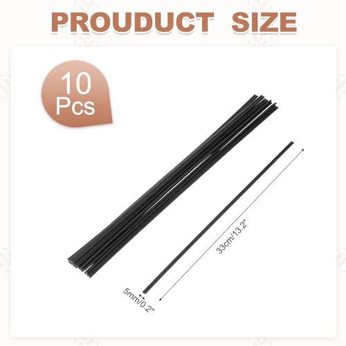 MECCANIXITY 13.2 Inch Plastic Welding Rods, Double Strand Round Sticks ABS Welding Rods for Plastic Welder Kayak Car Bumper Repair Pack of 10 2.5x5mm, Black - color: Black, size: 13.2 Inch