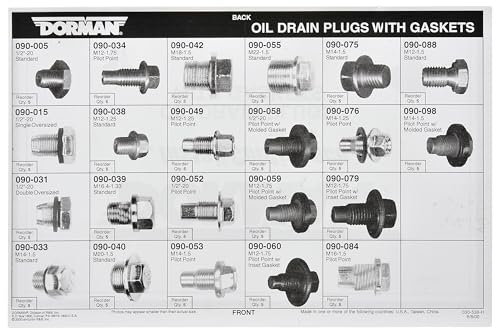 Dorman 030-539 Oil Drain Plug Tech Tray - 22 SKUs - 44 Pieces Universal Fit