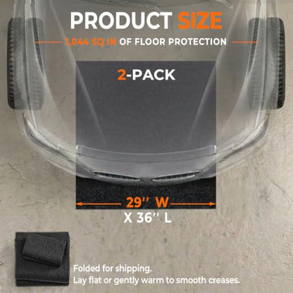 2-Pack Golener Oil Spill Mat - Garage Floor Mat, Absorbent Oil Pad, Maintenance Oil Change Mat, Waterproof, Protect Garage Surface from Spill & Stain, Reusable, Washable, Durable, 29”x36”, Orange Base - size: 2-Pack 29" x 36"