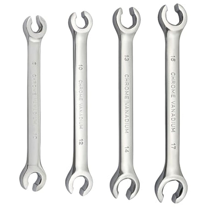 Flare Nut Wrench, 8 10 12 13 14 15 17mm Chrome Vanadium Steel Tool for DIY Automotive Repairs, Fuel Lines, Brake Systems and Household Maintenance