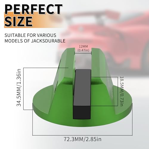 Universal Aluminum Grooved Magnetic Jack Pad, Jacking Puck Pinch Weld Frame Rail Adapter, for Car SUV Truck Pickup Sedan MPV Wagon, Change Tire Repair Tires Oil Must Change Have-Green - color: Green