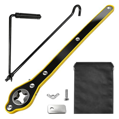 Universal Car Jack Tool Kit, Scissor Jack Handle with Lug Wrench | Tire Wheel Lug Wrench for Travel/Truck/Vans, with Storage Bag, 360° Swivel, Roadside Emergency Car Tire Replacement