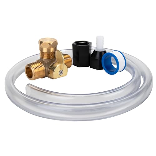 Camco Permanent Pump Converter Winterizing Kit- Allows You to Use Boat/RV Water Pump to Fill Pipes With Antifreeze - CSA Low Lead Content Certified (36543) | Circulates antifreeze through plumbing via water pump, brass 3-way valve, siphon tube, fits 1/2-1
