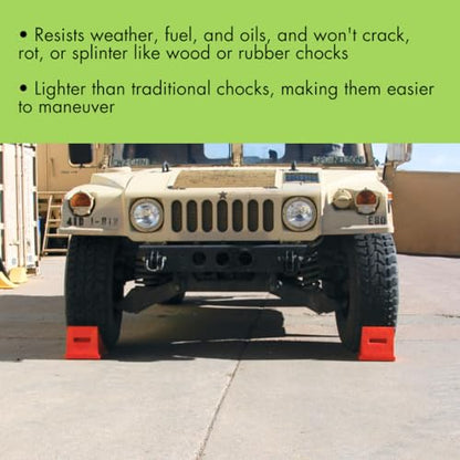 Checkers One Large Wheel Chock for 27-35" Tires, Heavy Duty Wheel Chocks for Semi Trucks, Utility, Tractor Trailer, 30k lb Load Capacity, Made in The USA, Polyurethane, UC1700 - style: Single Chock