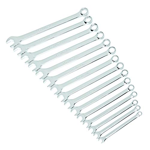 GEARWRENCH 15 Pc. 12 Pt. Combination Wrench Set, Long Pattern, Metric - 81902 - size: 15 Pc, style: With Wrench Rack