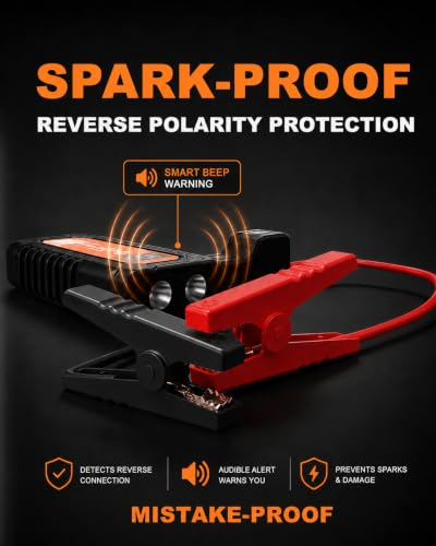 Jump Starter 5000A 10000mAh, 12V Battery Pack for 9.0L Gas 8.0L Diesel | Battery Jumper Starter Portable, PD45W Fast Charging Power Bank, LED Display Flashlight for Cars Trucks RVs