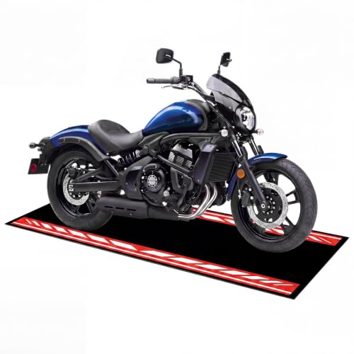 Drydiet Motorcycle Mat Garage Floor Rug Washable Parking Mats for Garage Floors Non Slip Oil Absorbent Pad Rubber Backing Layer Protects Floor(Red,Black,78 x 31 Inch) - color: Red,Black, size: 78 X 31 Inch