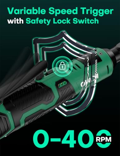 KIMO Cordless Electric Ratchet Wrench Set, 40Ft-lbs, 400RPM, 12V Cordless Ratchet Wrench 3/8" w/7Sockets, 1/4" Adapter, Infinitely Variable Speeds, Forward/Reverse Switch, 2x2.0 Battery & Fast Charger