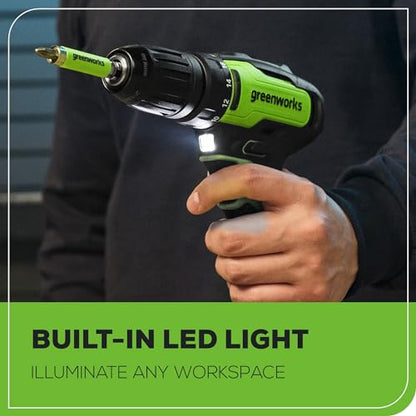 Greenworks 24V Brushless 2 pcs Cordless Power Tool Combo Kit, Include 310 in./lbs Drill Driver 18+1 Position Clutch, 1/2 '' Keyless Chuck, 1-1/8" Reciprocating Saw, 2 x 2Ah Batteries and 1× Charger - size: 2PCS Combo Kits(Drill+Recip Saw)