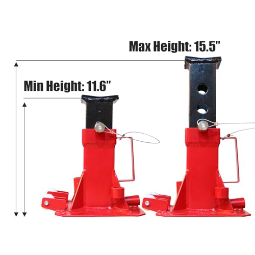 Torin ATZ70006PB Heavy Duty Jack Stands: Pin Style Jack Stand with 2 Casters and Handle, Easily Portable Car Stand for Car SUV, Truck and Pick Up, 7 Ton (14,000 lb) Capacity, Red - size: 7 Ton, style: Caster