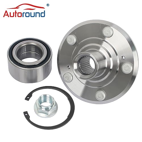 Autoround Pair 29596048 Front Wheel Bearing Hub Assembly fit for 1997-2001 Honda CR-V/Prelude