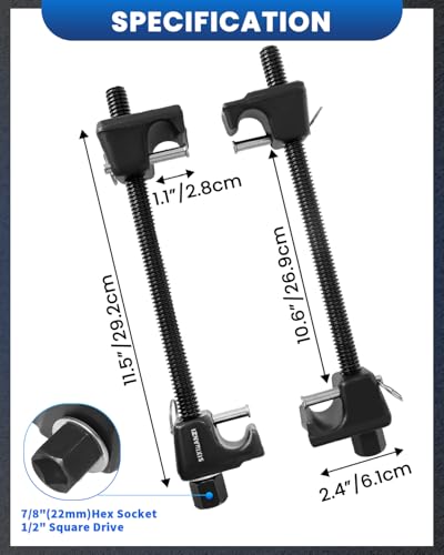 SIXIWANZI Macpherson Strut Spring Compressor Tool, 2PCS Heavy Duty Coil Spring Compressor Tool, 1/2 Inch Drive, 7/8 Inch Socket