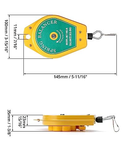 QWORK Spring Balancer, 2 Pack 6.6lbs - 11lbs Bearing Retractable Tool Fixture Holder for Assembly-line - size: 6.6lbs - 11lbs