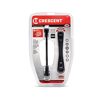 Crescent 2 Piece X6™ 4-in-1 Black Oxide Spline Ratcheting SAE Wrench Set - CX6DBS2 (Pack of 12) - size: SAE (Pack of 12)