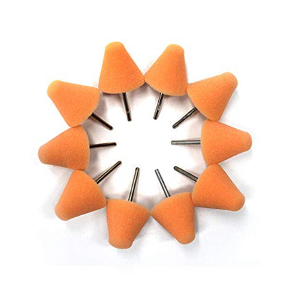 Maxshine 10 Pieces MN01 Mini Polisher and Accessories - 3x3cm (1.18”x1.18”) Orange Polishing Pads, Precision Buffing & Polishing for Tight Spaces, Ideal for Professional Car Detailing - size: Orange Polishing Pad