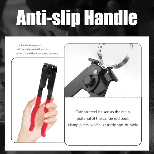 Car CV Boot Clamp Tool Kit,High Strength CV Boot Clamp Pliers with Adjustable Large & Small CVS Boots Clamps,CVS Joint Boots Clamps Pliers Automotive Tools with Non-Slip Handle
