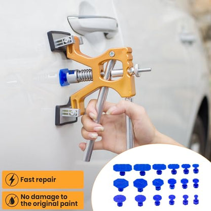 Sigoobal Car Dent Puller Kit, 135pcs Paintless Dent Removal Kit, Car Dent Repair Kit with Golden Lifter, Bridge Puller, Slide Hammer 2 in 1 T-Bar, Dent Puller for Car Refrigerator Door Ding Repair