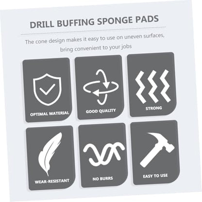 3pcs Car Wheel Polishing Sponge Cone Pads Yellow Drill Buffing Pads and Car Surface Buffing