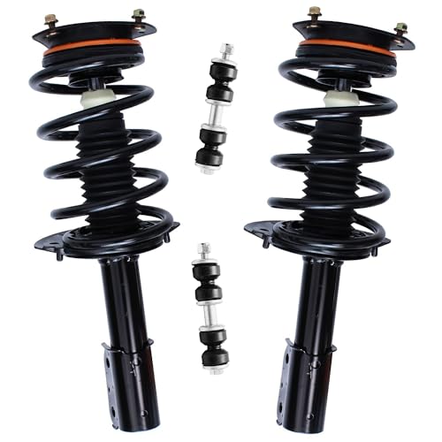 Detroit Axle - Front 4pc Struts Sway Bars for 02-07 Buick Rendezvous, 01-05 Pontiac Aztek, 2 Struts w/Coil Spring 2 Stabilizer Sway Bars 2001 2002 2003 2004 2005 2006 2007 Replacement Suspension Kit - size: 4QS2400016/Sway Kit
