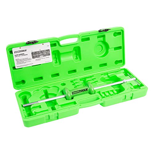 OEMTOOLS 37033 5 Pound Slide Hammer Puller, Heavy Duty Automotive Versatile Use Bearing Hammer, Pull Dents, Remove Bearings and More, Chrome Plated with Carrying Case - style: 5 pound slide hammer