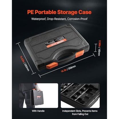 VEVOR Torx Bit Socket and External Torx Socket Set, 60-Piece T6-T70, TT6-TT70, TP8-TP60, E4-E24, S2 Alloy Steel and Cr-V Steel, 1/4 in, 3/8 in, and 1/2 in Drives, with Enhanced Storage Case, Hand Use - style: 60 PCS Torx & E-Torx