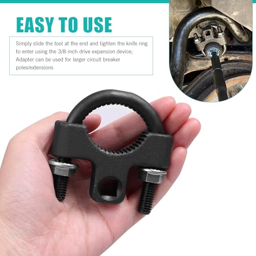 leechioInner Tie Rod Removal Tool, Structure Detachable Steering Wheel Rudder Bar Inner Tie Rod U-Wrench, Multifunctional Inner Pull Rod Tool, Universal for Most Cars Trucks (Black)