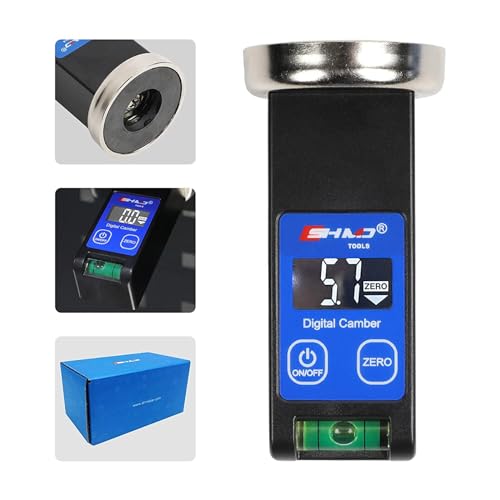 Digital Magnetic Camber Gauge Wheel Alignment Tool | -90°~+90° Precise Read, Digital Display, Bubble Level & Reset Key, Universal for Car SUV RV Truck Auto Maintenance