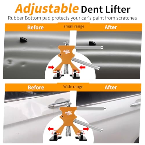 Super PDR Paintless Dent Repair Kit 148PCS Dent Puller Kit with LED Light Board Can Removal 99% of Car Dents in 30 Minutes for Repair Work of Big Dents, Small Dents, Door Ding, Creases and Hail Damage